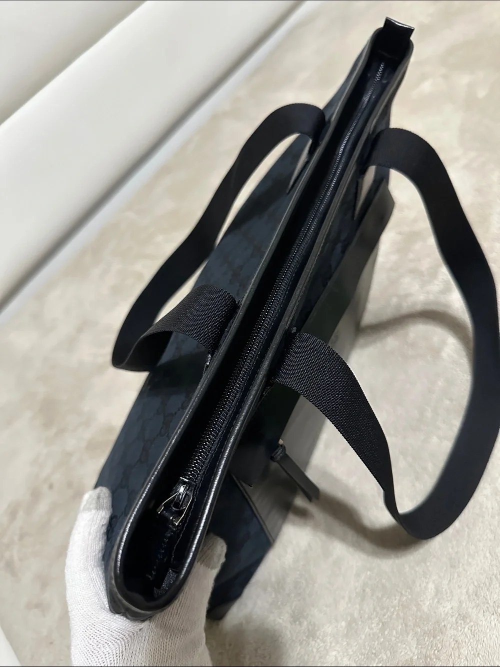 Gucci Black GG Shoulder Tote